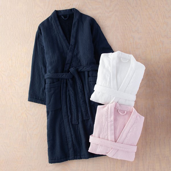 Marshmallow Gauze & Pile Kimono Robe