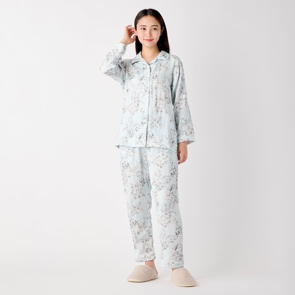 LADIES MARSHMALLOW GAUZE FLOWER PAJAMAS