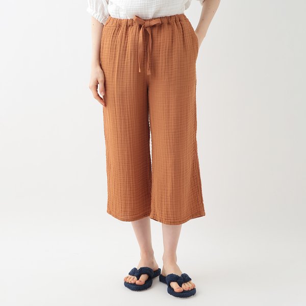 CREPE GAUZE BASIC CROPPED PANTS