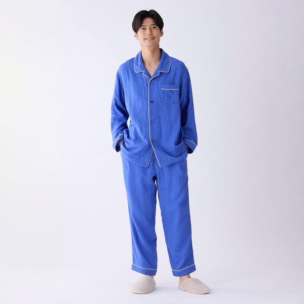 MARSHMALLOW GAUZE PIPING MENS PAJAMAS