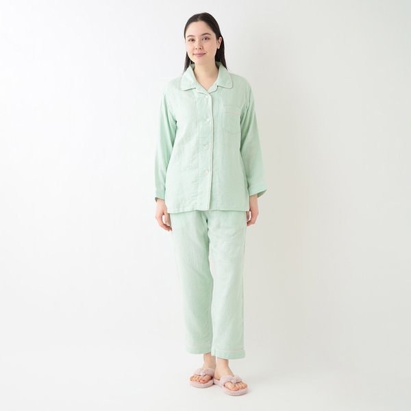 MARSHMALLOW GAUZE PIPING LADIES PAJAMAS