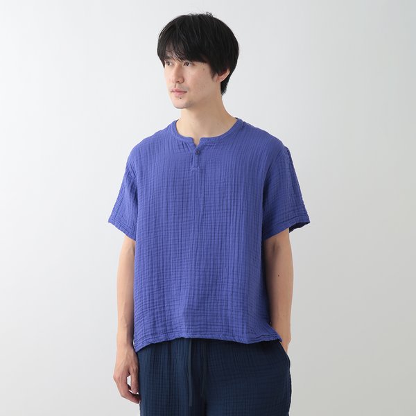 CREPE GAUZE HENRY NECK T-SHIRT (24SS)