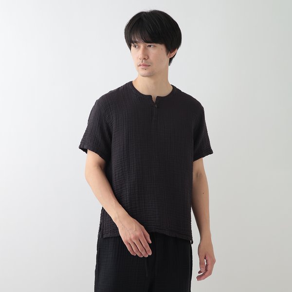 CREPE GAUZE HENRY NECK T-SHIRT (24SS)