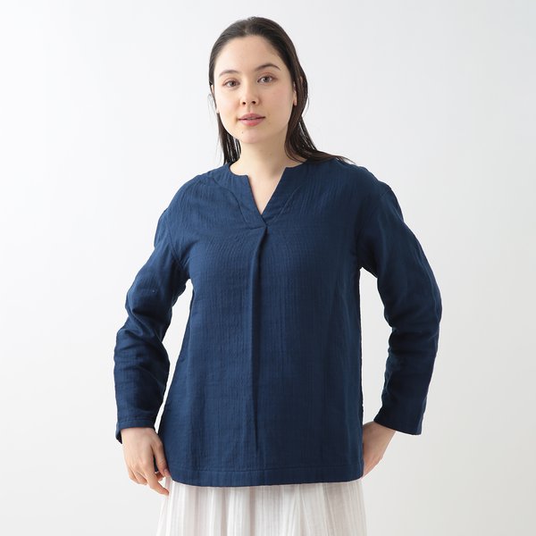 MARSHMALLOW GAUZE FRONT TUCK PULL OVER