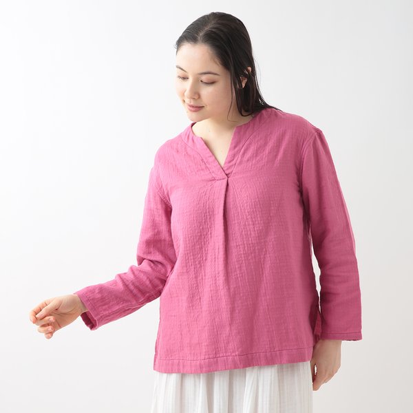 MARSHMALLOW GAUZE FRONT TUCK PULL OVER