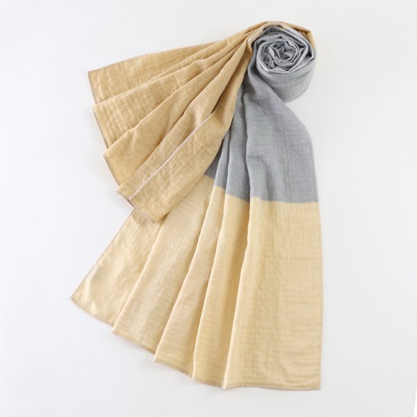 Marshmallow Gauze Colour Block Shawl