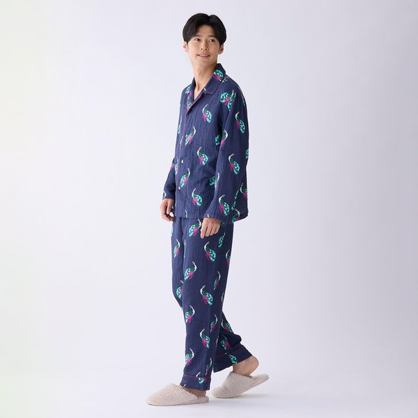 MARSHMALLOW GAUZE PEACOCK MENS PAJAMAS