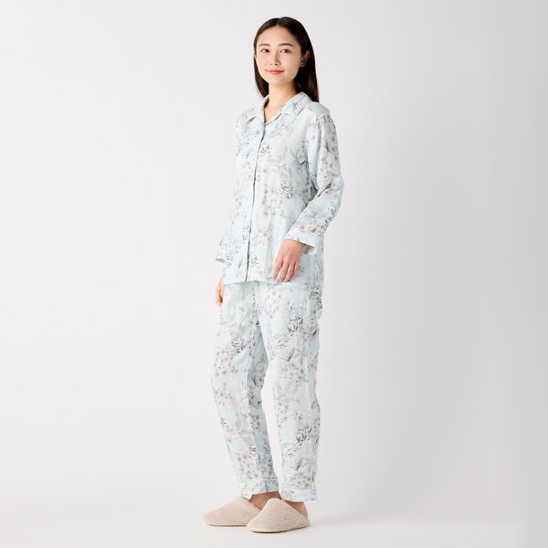 LADIES MARSHMALLOW GAUZE FLOWER PAJAMAS