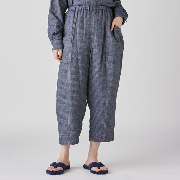 LADIES MARSHMALLOW DENIM GAUZE WIDE PANTS