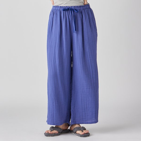 LADIES CREPE GAUZE WIDE PANTS