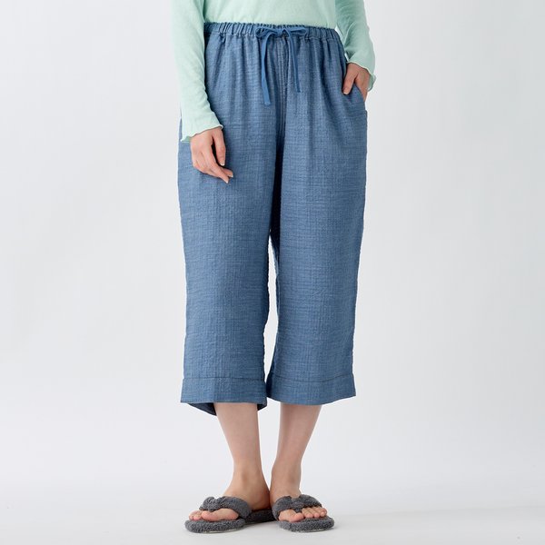 LADIES MARSHMALLOW DENIM GAUZE CROPPED PANTS