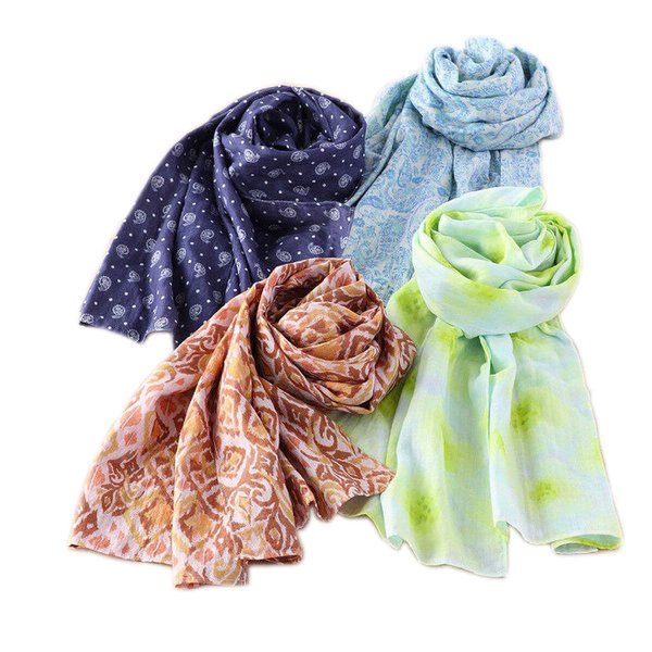 Wide Stripe Marshmallow Gauze Muffler