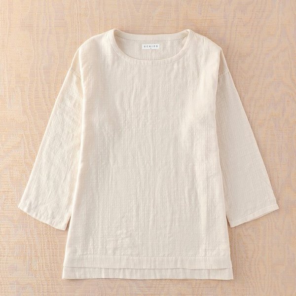 MARSHMALLOW GAUZE SIDE SLIT T SHIRT